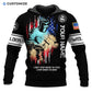 Personalized welder hoodie featuring black welding sparks american flag all-over print