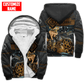 Personalized mechanic fleece zip hoodie featuring engine repair print all-over print, fleece lining shown