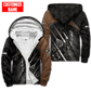 Personalized mechanic fleece zip hoodie featuring brown socket tool print all-over print, fleece lining shown