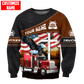 Personalized trucker sweatshirt featuring trucker eagle and flag print all-over print, crewneck design