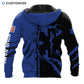 Personalized EMS paramedic hoodie featuring blue star of life splatter print all-over print, back view