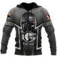 Personalized electrician zip hoodie featuring dark skull all-over print
