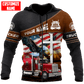Personalized trucker zip hoodie featuring trucker eagle and flag print all-over print, zip-front design