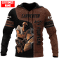Personalized carpenter hoodie featuring brown leather print circular saw all-over print