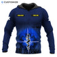 Personalized EMS paramedic hoodie featuring navy star of life city print all-over print