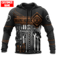 Personalized mechanic hoodie featuring brown tool box print all-over print