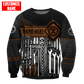 Personalized mechanic sweatshirt featuring brown tool box print all-over print, crewneck design