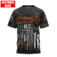 Personalized mechanic t-shirt featuring brown tool box print all-over print, short-sleeve design
