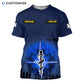 Personalized EMS paramedic t-shirt featuring navy star of life city print all-over print, short-sleeve design
