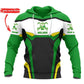 Personalized welder hoodie featuring green white welding badge all-over print