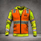 Concrete finisher hoodie featuring orange zip vest print and yellow sleeves all-over print