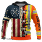 Personalized mechanic hoodie featuring american flag orange stripe print all-over print