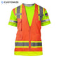 Personalized excavator operator t-shirt featuring orange vest print yellow sleeves all-over print, short-sleeve design