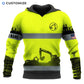 Personalized excavator operator hoodie featuring yellow grey stripe excavator landscape all-over print
