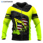 Personalized excavator operator zip hoodie featuring neon yellow american flag excavator all-over print, zip-front design