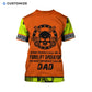 Personalized forklift operator t-shirt featuring orange vest print heavy equipment all-over print, back view