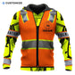 Personalized forklift operator hoodie featuring orange vest print heavy equipment all-over print