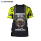 Personalized concrete cutter t-shirt featuring yellow gear print heavy equipment all-over print, back view