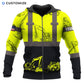 Personalized excavator operator zip hoodie featuring yellow black heavy equipment panels all-over print, zip-front design