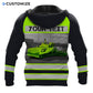 Personalized excavator operator hoodie featuring black yellow vest stripe print all-over print, back view