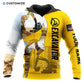 Personalized excavator operator hoodie featuring yellow excavator collage all-over print