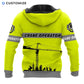 Personalized crane operator hoodie featuring yellow crane print all-over print, back view