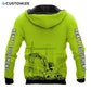 Personalized excavator operator hoodie featuring yellow number 01 excavator all-over print, back view