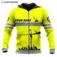 Personalized crane operator zip hoodie featuring yellow crane print all-over print, zip-front design