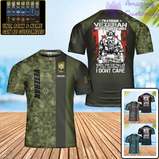 Personalized Canada Soldier/ Veteran Camo With Name And Rank T-Shirt 3D Printed - 0402240001