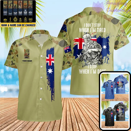 Personalized Australian Soldier/ Veteran Camo With Name And Rank Hawaii Shirt 3D Printed - 2106230001