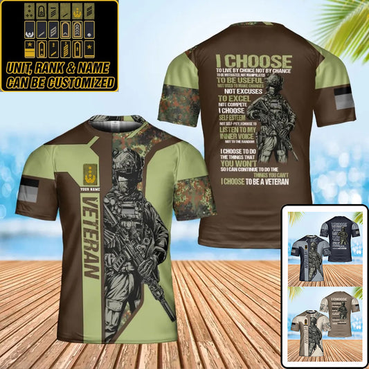 Personalized Germany Soldier/ Veteran Camo With Name And Rank T-Shirt 3D Printed - 0102240002