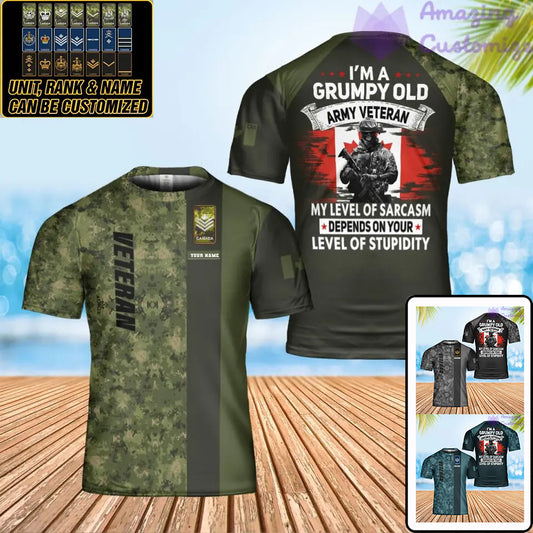 Personalized Canada Soldier/ Veteran Camo With Name And Rank T-Shirt 3D Printed - 0402240002