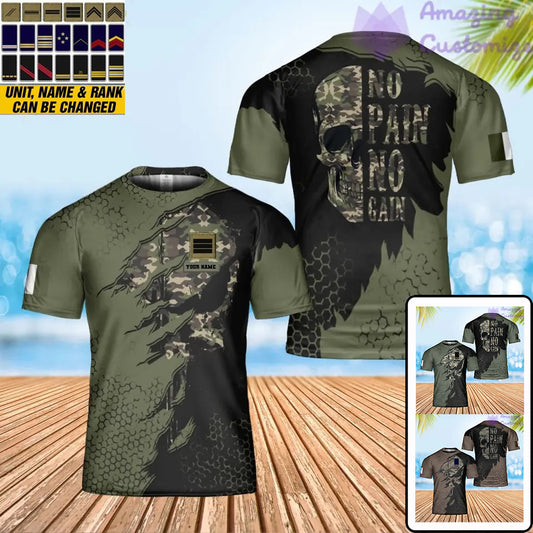Personalized France Solider/ Veteran Camo With Name And Rank T-Shirt 3D Printed - 2001240002
