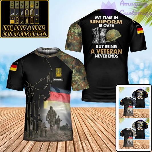 Personalized Germany Soldier/ Veteran Camo With Name And Rank T-Shirt 3D Printed - 3001240001