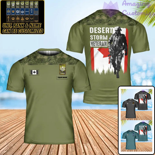 Personalized Canada Solider/ Veteran Camo With Name And Rank T-Shirt 3D Printed - 0402240004
