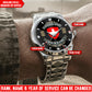 Personalized Swiss Soldier/Veteran with Name and Rank Diamond-Cut Bezel Watch - 1761350401
