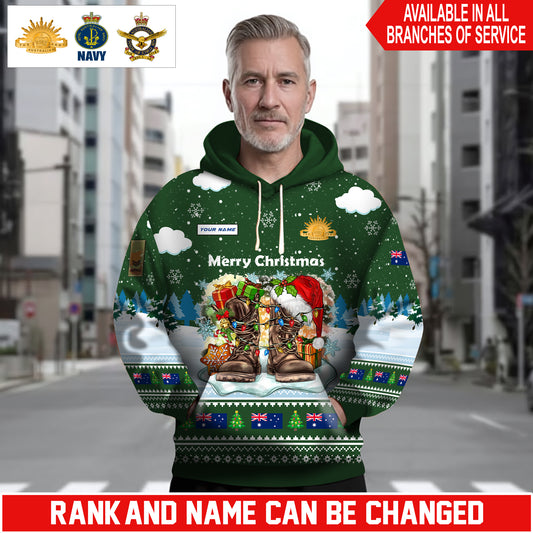 Personalized Australia Soldier/Veteran Camo with Name and Rank Hoodie Sweater All Over Printed - 1762732802