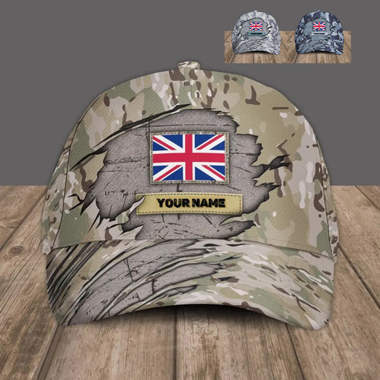 Personalized Name United Kingdom Soldier/Veterans Camo Baseball Cap - 1805230002