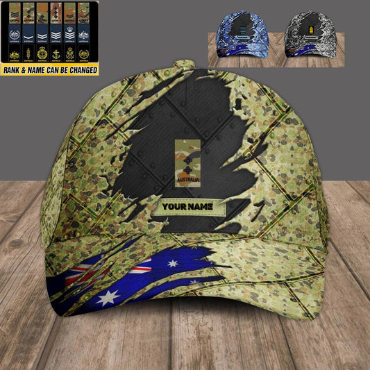 Personalized Rank And Name Australian Soldier/Veterans Camo Baseball Cap - 2703230012