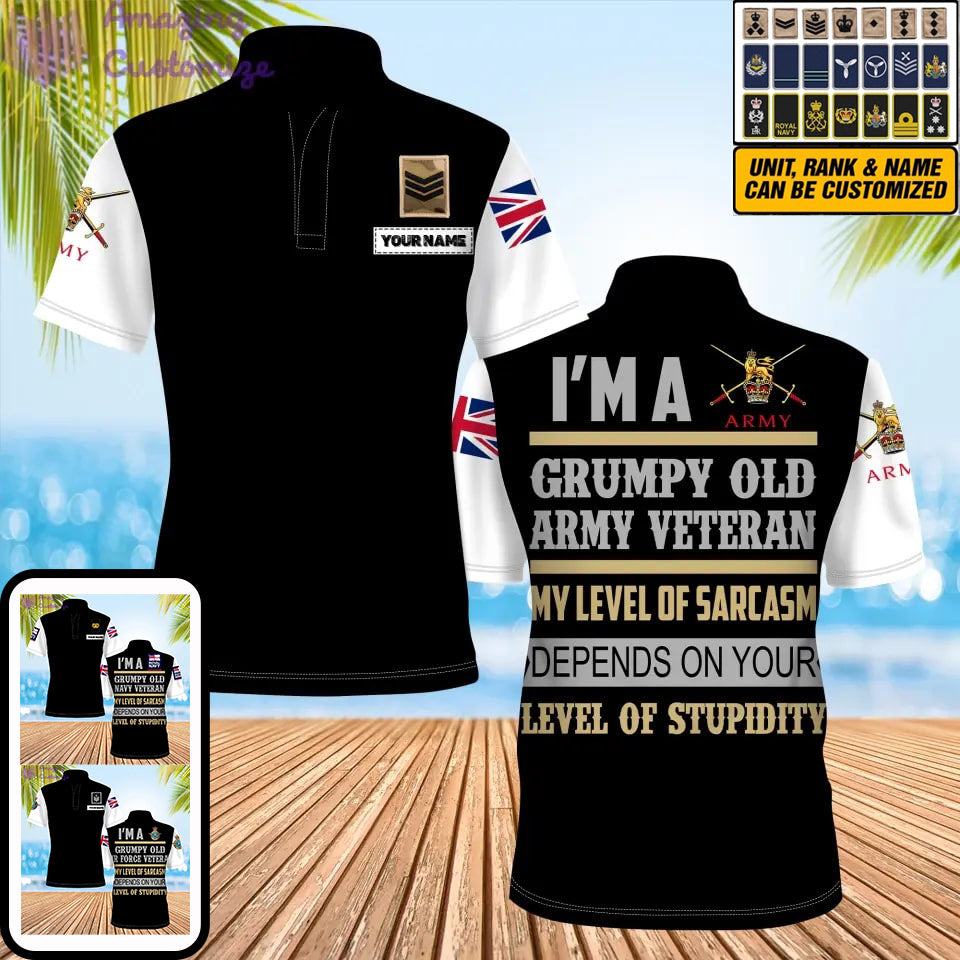 Personalized United Kingdom Soldier/ Veteran Camo With Name And Rank POLO 3D Printed - 17172864