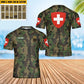 Personalized Swiss Soldier/ Veteran Camo With Name And Rank T-shirt 3D Printed - 17070048