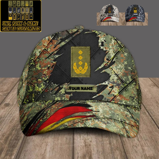 Personalized Rank And Name Germany Soldier/Veterans Camo Baseball Cap - 1805230003