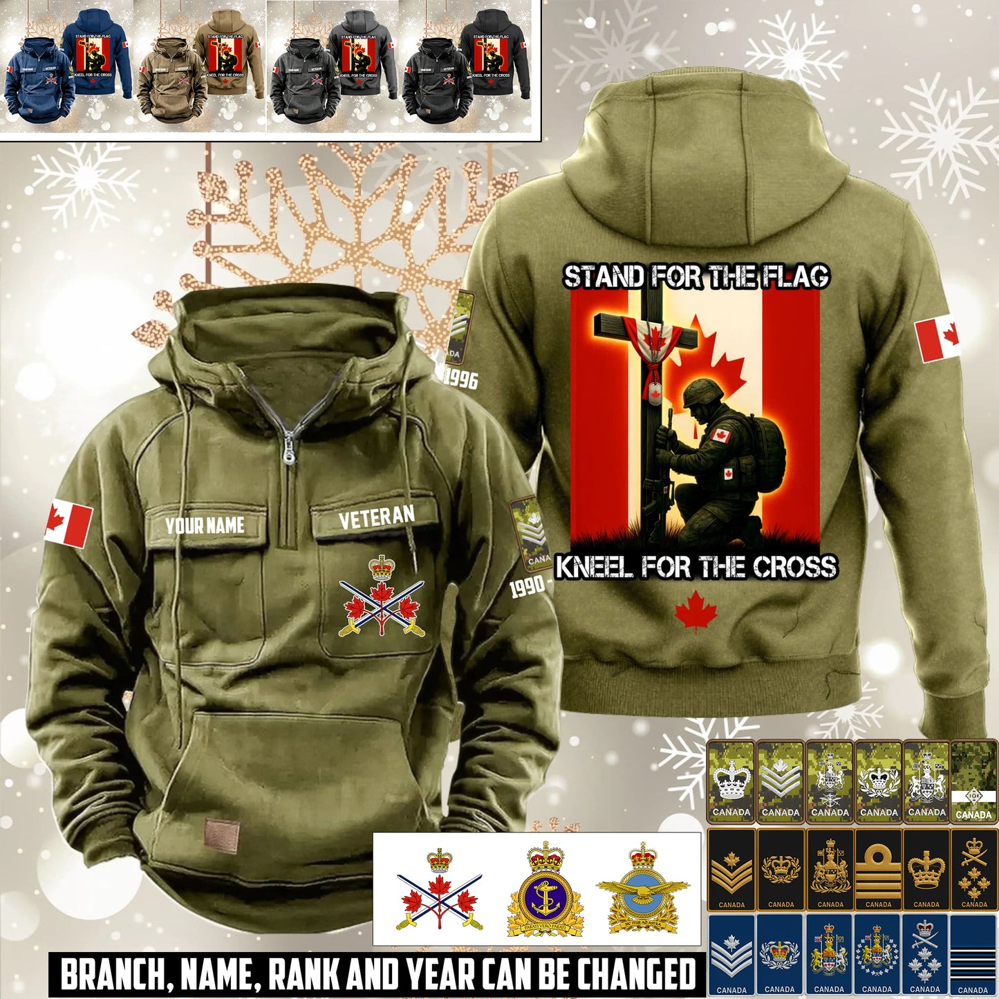 Personalized Canada Soldier/Veteran Vintage Hoodie All Over Printed - 17558208