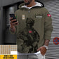 Sweat à capuche personnalisé avec camouflage soldat/vétéran du Danemark avec nom et grade - 16968096