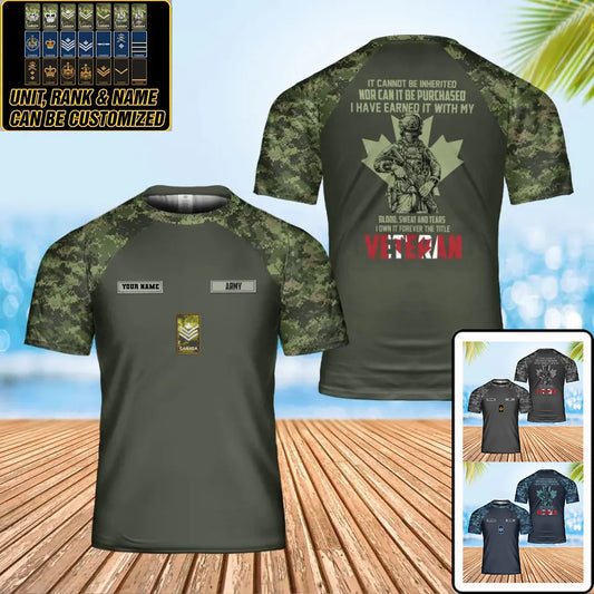 Personalized Canada Soldier/ Veteran Camo With Name And Rank T-shirt 3D Printed - 0102240003