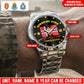 Personalized Norway Soldier/Veteran with Name, Year and Rank Diamond-Cut Bezel Watch - 17622144