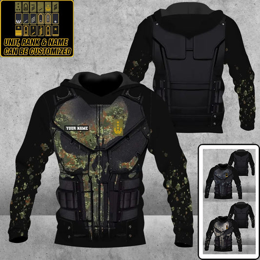 Personalized Germany Soldier/ Veteran Camo With Name And Rank Hoodie 3D Printed -0112230001