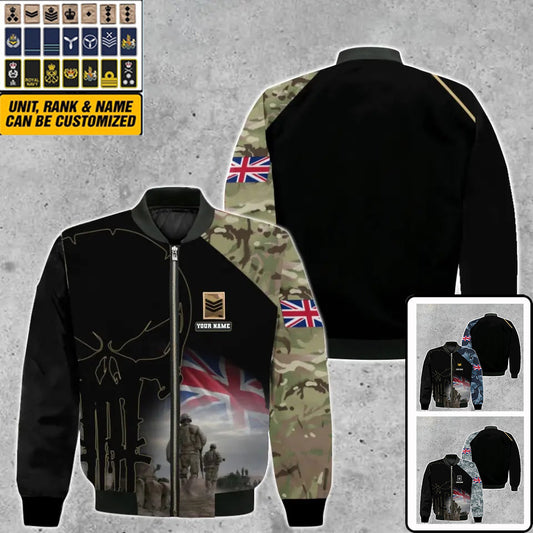 Personalized UK Soldier/ Veteran Camo With Name And Rank Hoodie 3D Printed - 0512230001
