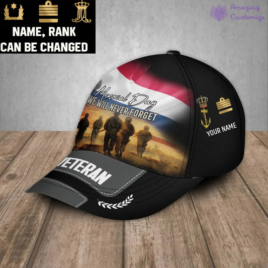 Personalized Rank, Year And Name Netherlands Soldier/Veterans Baseball Cap - 17188416