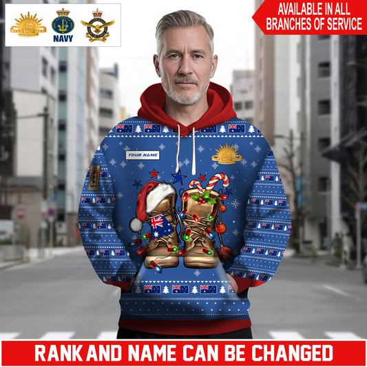 Personalized Australia Soldier/Veteran Camo with Name and Rank Hoodie Sweater All Over Printed - 1762732801